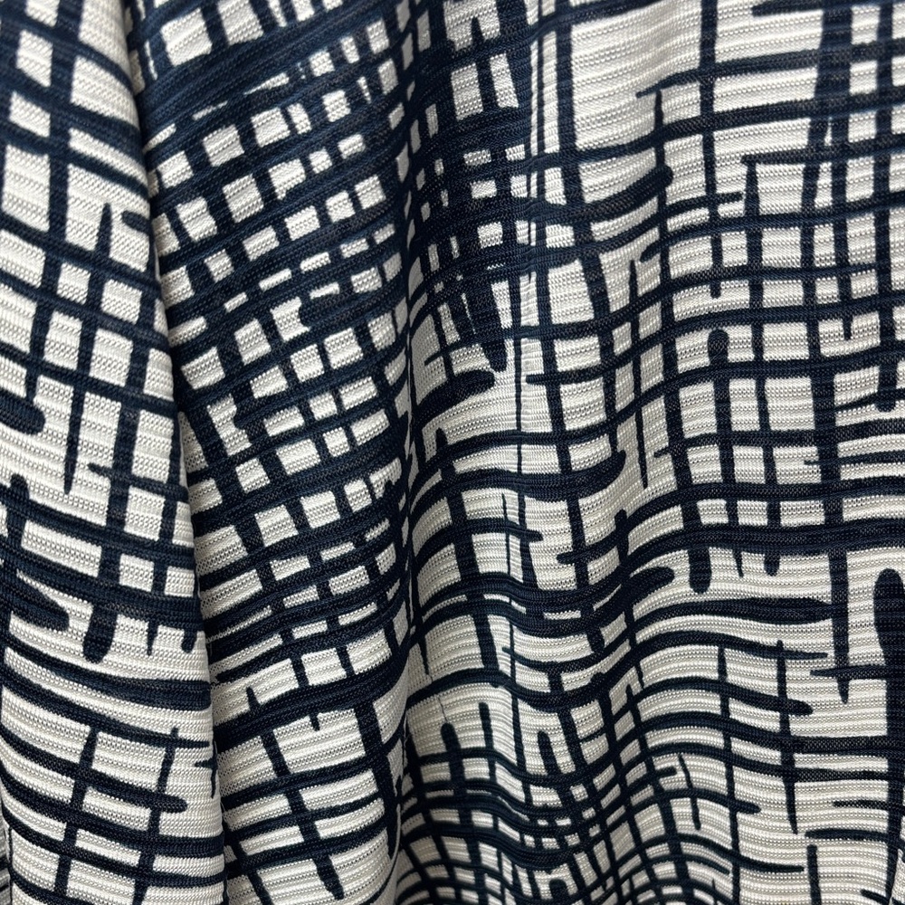💙 Chico’s Geometric Navy & White Zip Hoodie Jacket Stretch Women’s Size 3 💙 - Picture 7 of 13